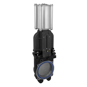 Kniv ventil  6 m/dbl virk. pneu. sylinder.