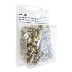 Bestgrip 1700 skrupigg 9x20.8 - Utstikk 7.3. (100stk+Verkt)