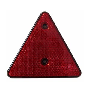 Varseltrekant. rød med hull. 150x150