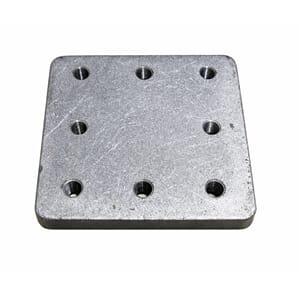 Sveiseplate for flens 220x210. R 15gr. 8 hulls M20